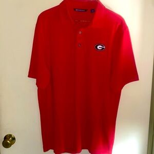 GA bulldog red polo w/ embroidered G. Cutter & Buck. Never been worn. Medium